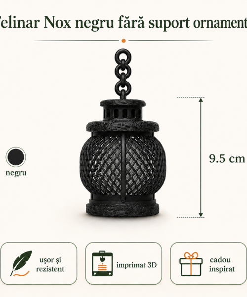 Alternative view of Nox negru - felinar fără suport ornamental