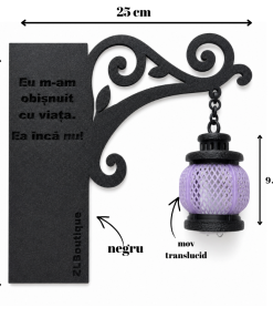 Nox Mov - Felinar decorativ mov/negru pentru bibliotecă - imagine 4